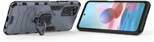 Vista 2 de Compatible con Xiaomi Mi Redmi Note 10, Redmi Note 10S, soporte de anillo de metal a prueba de golpes