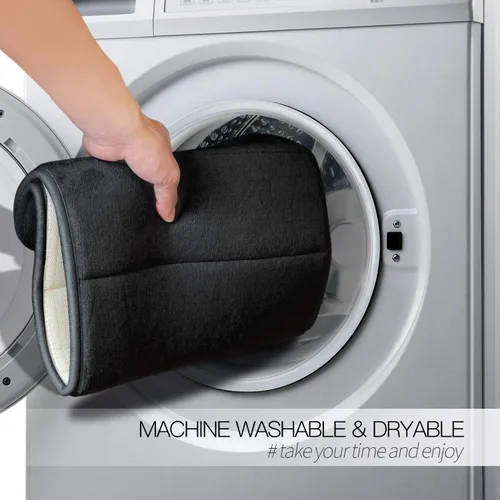 Vista 6 de Betus Tapete de baño de espuma viscoelástica de lujo, absorbente de agua, súper acogedor y antideslizante, lujoso tapete de baño de terciopelo Negro
