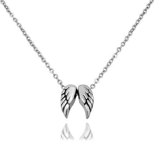 Vista 4 de Quan Jewelry Collar de ala de ángel, regalo de graduación de ensueño, colgante de ala de ángel de la guarda con tarjeta de cita inspiradora hecha a