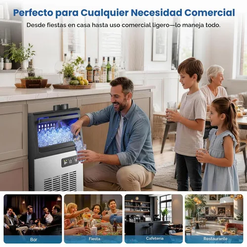 Vista 6 de Máquina de hielo comercial de 90 libras, almacenamiento de 18