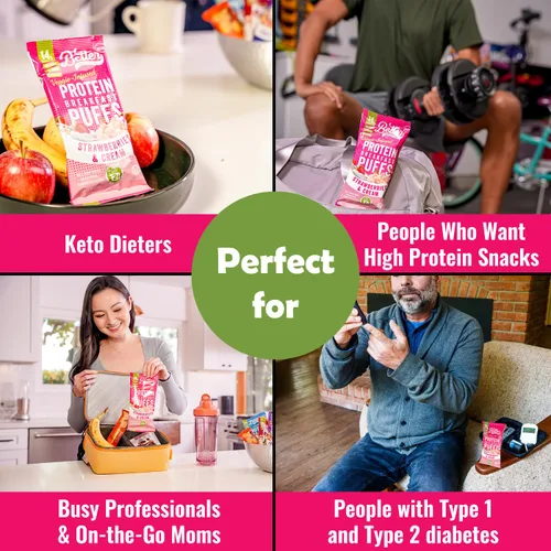 Vista 4 de Better Than Good Savory Keto Fresas y crema de 0.49 oz de proteína, sin gluten, bajas en calorías, altas en proteínas, bajas en carbohidratos