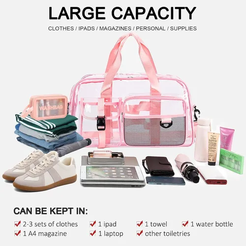 Vista 263 de Pequeña bolsa de gimnasio para mujer, bolsa de viaje con compartimento para zapatos