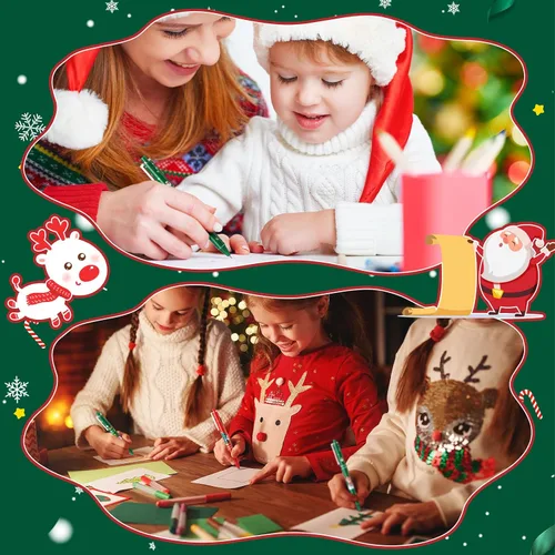 Vista 5 de Yeaqee - 72 bolígrafos de bola navideños, bolígrafos de gel de vacaciones, regalos temáticos navideños a granel, bolígrafos divertidos para fiestas