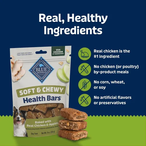 Vista 7 de Blue Buffalo Health Bars Golosinas suaves y masticables de pollo y manzanas