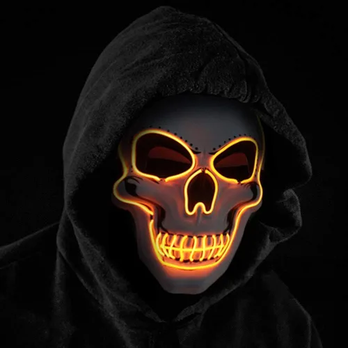 Vista 8 de Máscara de Halloween con luz LED de OceanWings para disfraces de miedo, para suministros de fiesta
