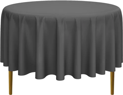 Vista 14 de Lann's Linens - Mantel redondo premium de 70 pulgadas para bodas/banquetes/restaurantes - Mantel de tela de poliéster - Azul bebé