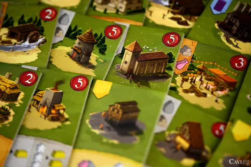 Vista 5 de Caylus 1303 - Juego de mesa - Juego de estrategia de construcción de ciudades, juego de colocación de trabajadores económicos para niños y adultos