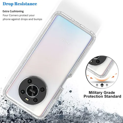 Vista 7 de Funda para Honor X9 (4G/5G)/Honor X30/Honor Magic4 Lite con protector de pantalla de vidrio templado, carcasa protectora de cuerpo completo