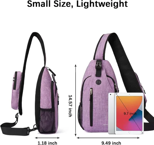 Vista 2 de BOSTANTEN Bolso bandolera, mochila cruzada para el hombro, bolsa de pecho para hombres y mujeres, viajes, senderismo, mochila casual