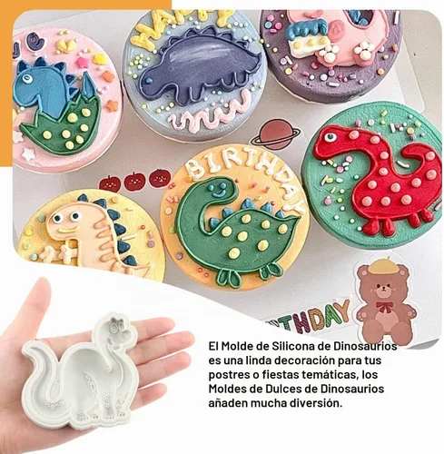 Vista 3 de Sijiangmold Molde de silicona para dinosaurio, molde de fondant de Estilo a