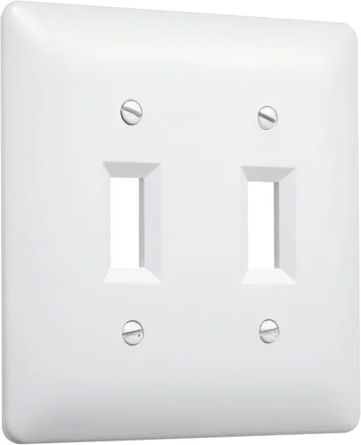 Vista 17 de TayMac 4000W Placa de pared para interruptor de palanca única, pintada, blanca, 1 banda