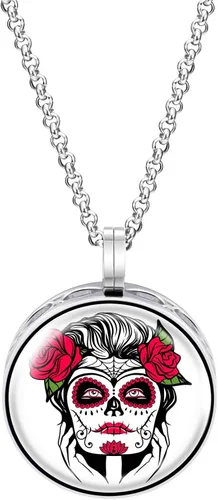 Vista 5 de Wild Essentials - Collar de tatuaje de calavera de azúcar, kit difusor de aceite esencial, lavanda, citronela, menta, aceites de naranja, 8