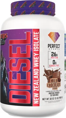 Vista 27 de PERFECT SPORTS Diesel 100% aislado de proteína de suero de Nueva Zelanda Endulzado con stevia, sin ingredientes artificiales, apto para dieta keto