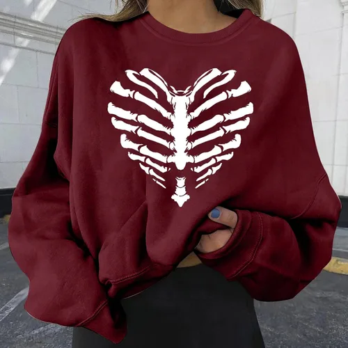 Vista 2 de Sudaderas de Halloween para mujer, sudadera con capucha y estampado de letras escolares, sudadera corta de entrenamiento