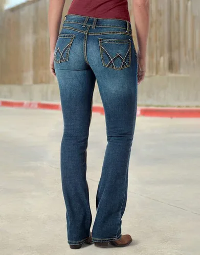 Vista 3 de Flamingals Jeans de levantamiento de glúteos, elásticos, casuales, para otoño e invierno, jeans de moda para mujer