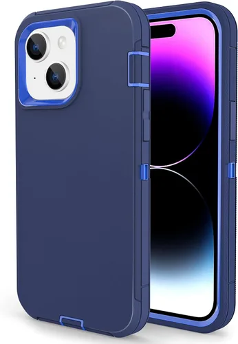 Vista 11 de Compatible con iPhone 15/14/13, doble capa a prueba de golpes, cubierta de cuerpo completo, protección contra caídas de grado militar, funda Negro