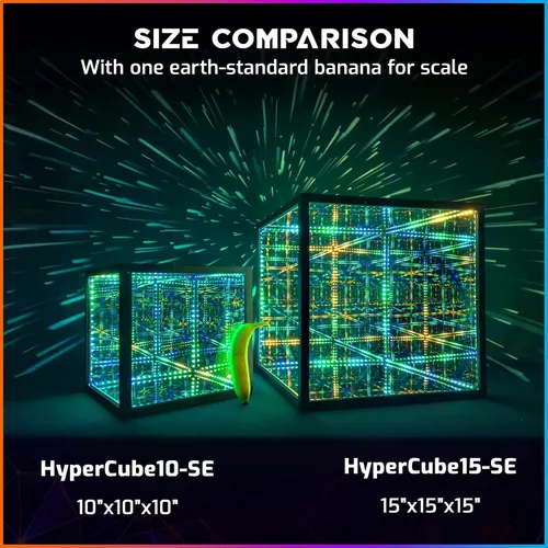 Vista 8 de La Compañía de Iluminación Hyperspace HyperCube Infinity Cube LED Light - Lámpara de Escritorio de Mesa Reactiva al Sonido de 10 Pulgadas - Lámpara