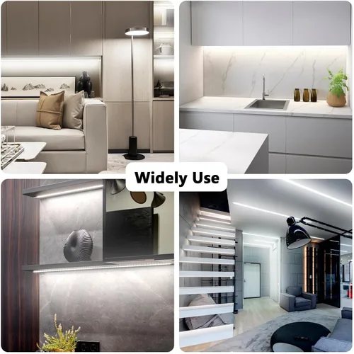 Vista 6 de dalattin Tira de luces LED blancas regulables de 50 pies, súper brillante de 24 V, 6500 K, 900 luces LED para dormitorios, espejos, cocina