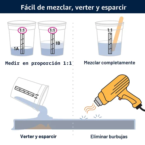 Vista 7 de Resina epóxica TotalBoat para mesas, kit de 2 cuartos Two-Part Epoxy Coating for Bars and Tables, Woodworking, and Resin Art; Clear, High Gloss