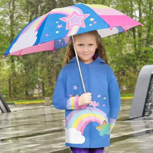 Vista 2 de Kids Umbrella Girls Boys Rain Jacket Toddler Umbrellas for Rain - Kids Raincoat for Boys and Girls Rain Coat for 3-9 Years