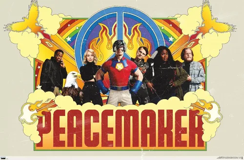 Vista 9 de Trends International DC Comics TV Peacemaker - Póster de pared de grupo, 22.4 pulgadas de largo x 14.7 pulgadas, versión enmarcada de madera