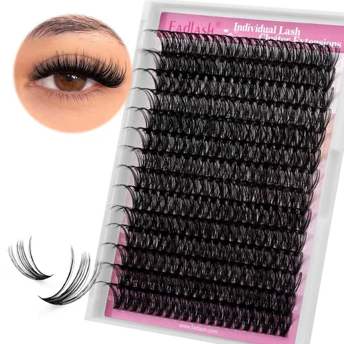 Vista 24 de Extensiones de racimos de pestañas con bandeja grande, pestañas individuales 10D 20D, mezcla natural, suave, C Cur negro, imitación de visón