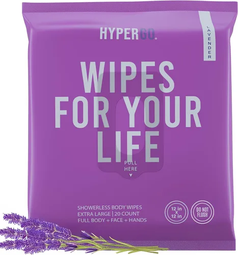 Vista 10 de Toallitas corporales HyperGo XL para mujeres y hombres – 30.5 cm x 30.5 cm Toallitas de limpieza corporal completas sin enjuague, 20