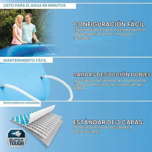 Vista 4 de INTEX 28107EH Juego de piscina inflable fácil de instalar: 8 pies x 24 pulgadas - Incluye bomba de filtro de cartucho de 330 GPH