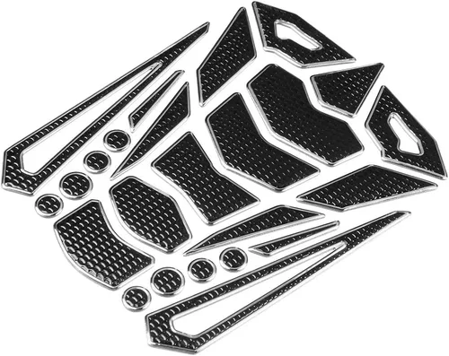 Vista 4 de para protector de motocicleta motocicleta pegatina, goma suave universal motocicleta gas pad pegatinas protector tracción pad (plata)