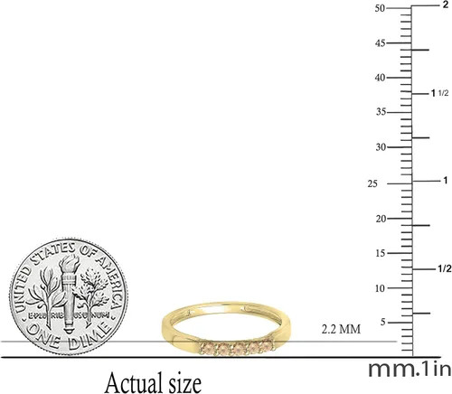 Vista 44 de Dazzlingrock Collection Anillo de boda redondo de 5 piedras preciosas o diamantes para mujer en oro macizo de 10 K/14 K/18 K
