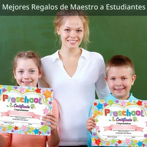 Vista 6 de Fancy Land Certificados de graduación Certificado de grado preescolar, diploma preescolar, promoción de jardín de infantes, recompensa de estrella
