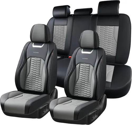 Vista 30 de Coverado - Fundas de asiento delantero de coche, fundas de asiento de cuero de lujo para automóviles, fundas de asiento de automóvil protectoras