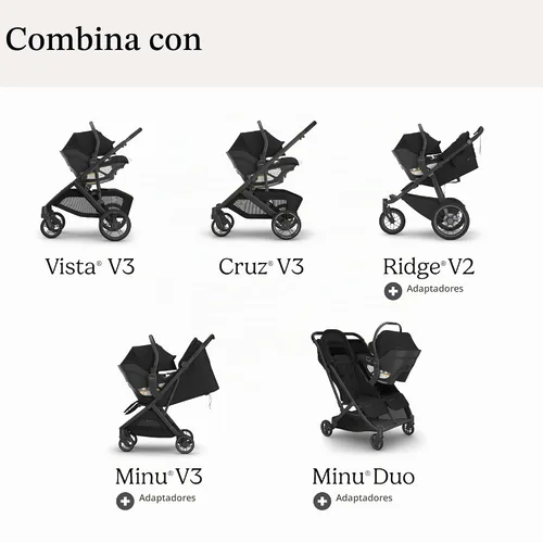 Vista 6 de UPPAbaby Aria V2 Lightweight Infant Car Seat - Load Leg & Cover - Callum Callum (azul piedra)