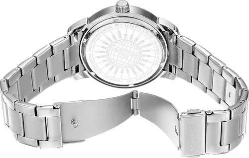 Vista 5 de Stuhrling Original 65401 Renegade Reloj de cuarzo suizo con fecha de la hora mundial plateada