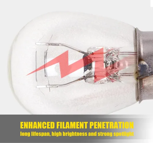 Vista 3 de Paquete de 10 bombillas de señal de freno, luz súper brillante de repuesto para luz trasera, bombilla de freno para coche, 1141 12V 21/5W BAY15D luz