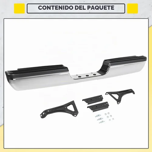 Vista 4 de KUAFU Conjunto de parachoques W/Pasos Plata+Acero Negro+Plástico CH1102328