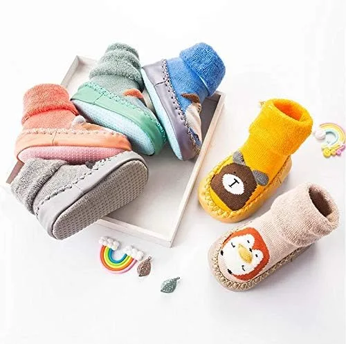Vista 4 de Mocasines antideslizantes para bebés y niñas zapatos de interior con agarres