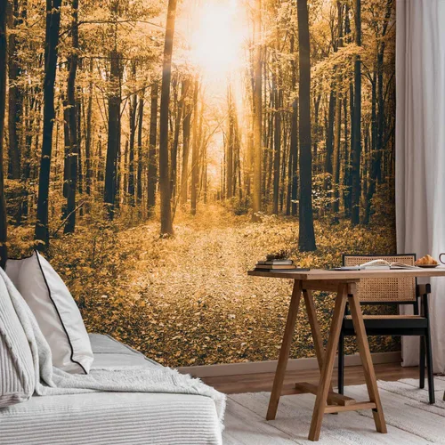 Vista 42 de artgeist Mural de pared premium Bosque púrpura, 79 x 55 pulgadas, papel tapiz no tejido, decoración de pared de vellón, impresión fotográfica