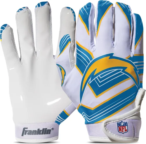 Vista 33 de Franklin Sports - Guantes de receptor de fútbol americano juvenil de la NFL, par de guantes de fútbol para niños con logotipos de equipos de la NFL