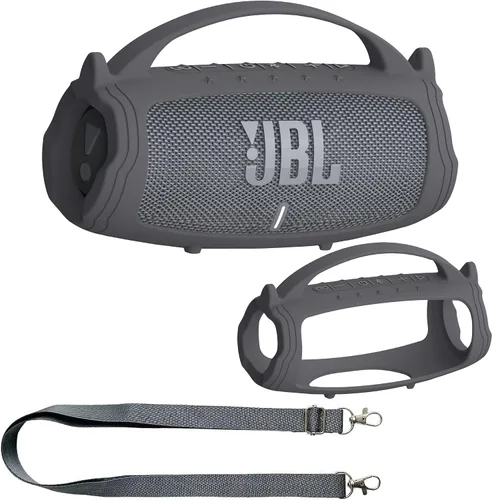 Vista 10 de JCHPINE Funda de Silicona para Altavoz Bluetooth Portátil JBL Charge 5, Soporte de Piel Protectora para Accesorios de Altavoz JBL Charge 5