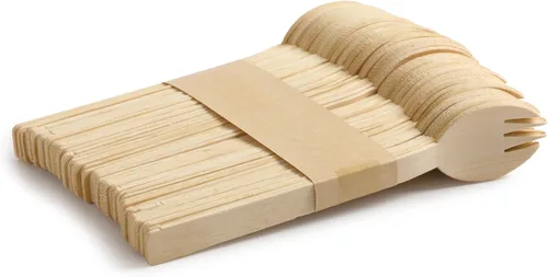 Vista 9 de Bulk Pack - Utensilios de chapa de bambú para cenas, catering, 50