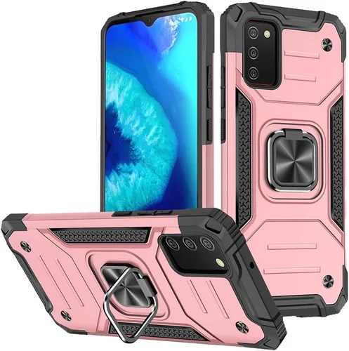 Vista 8 de HNHYGETE Funda para Samsung A02s, funda para Galaxy A02s, soporte giratorio de grado militar de 360°, parachoques de goma dura [a prueba de golpes]