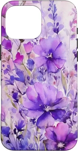 Vista 19 de Purple Lavender Flower Watercolor for Women & Girls Case for iPhone 17