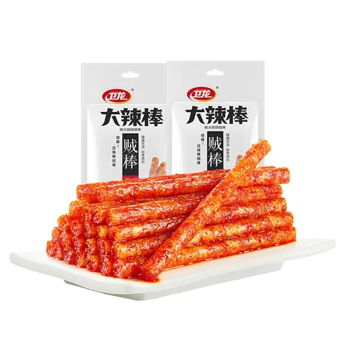 Vista 10 de Tiras Picantes - Latiao de Gluten Picante, Aperitivo Especial Chino Informal, Hecho de Trigo/Chile/Especias, Bajo en Azúcar y Calorías, Mejor
