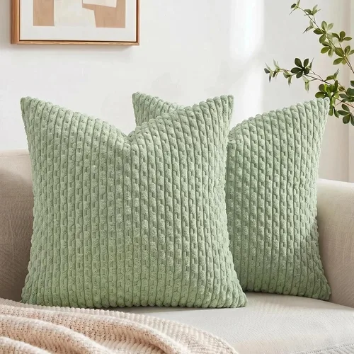 Vista 11 de Fancy Homi - Juego de 2 fundas de almohada decorativas de color rosa polvoriento de 30.5 x 30.5 cm con pompones para sofá cama, decoración moderna