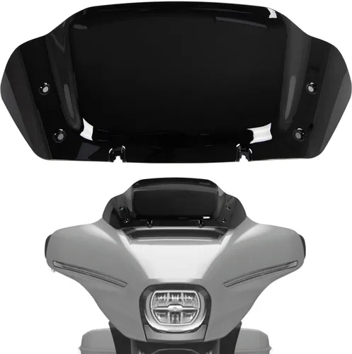 Vista 14 de Parabrisas negro de 4.5 pulgadas compatible con Harley Davidson Touring Street Glide Electra Glide FLHT FLHTCU Ultra Classic Glide FLHX FLHTK Tri