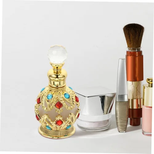 Vista 9 de Botella de perfume de lujo con incrustaciones de diamantes de vidrio envase de aceite esencial Mujeres