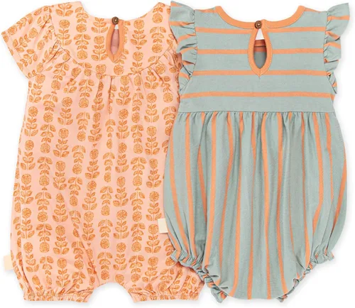 Vista 2 de Burt's Bees Baby Baby-girls - Conjunto de 2 burbujas, overol de una pieza, 100% algodón orgánico