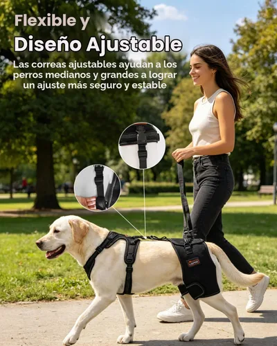 Vista 8 de Soporte de cadera para perro, ajustable, para displasia de cadera, talla L Negro