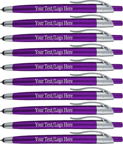 Vista 5 de Paquete de 300 bolígrafos personalizados con logotipo o texto, para marketing, fiestas y eventos, lápiz capacitivo 2 en 1 y bolígrafo compatible